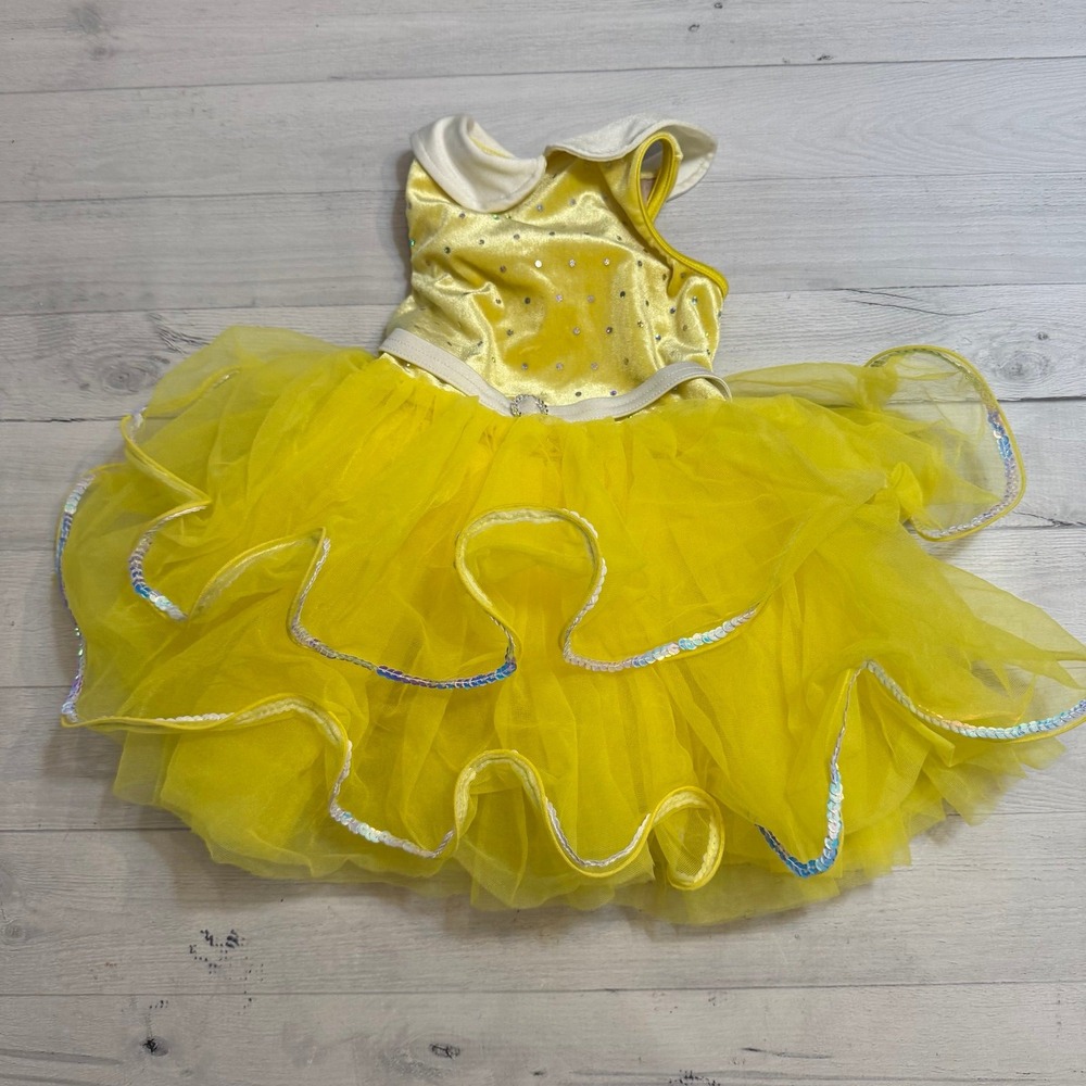 Weissman yellow‎ tutu one piece dance dress costume child XS
